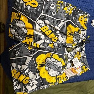 Snap Comic Print Joggers - Black, Yellow, White